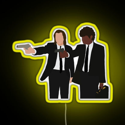 Vincent And Jules From Pulp Fiction Rgb Led Neon Sign Pop Wall Art - Shineneon