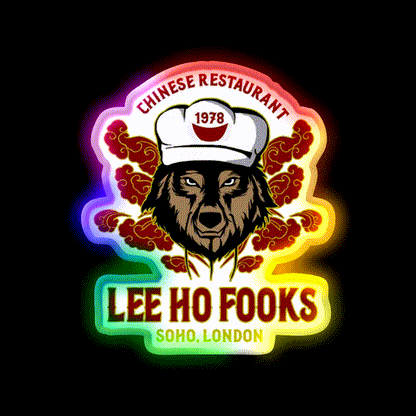 Vintage 90S Chinese Food Asian Cultural Led Neon Sign Rgb Color - LED neon sign close-up detail