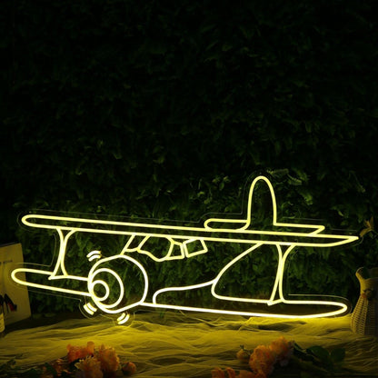 Vintage Aircraft Yellow Led Neon Sign - Shineneon