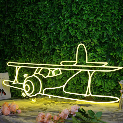 Vintage Aircraft Yellow Led Neon Sign - Shineneon