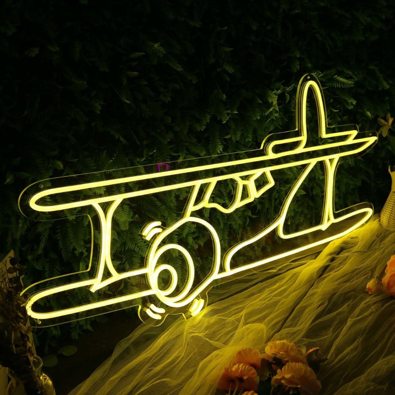 Vintage Aircraft Yellow Led Neon Sign - Shineneon