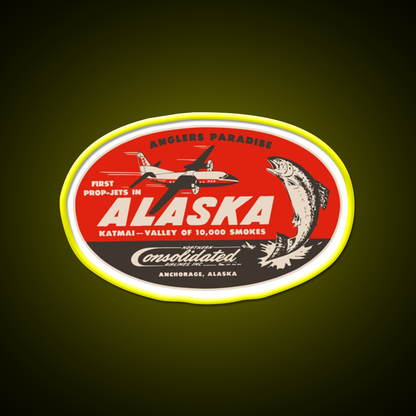 Vintage Alaska Airlines Whiskey Drink Bar Led Neon Sign Rgb Color