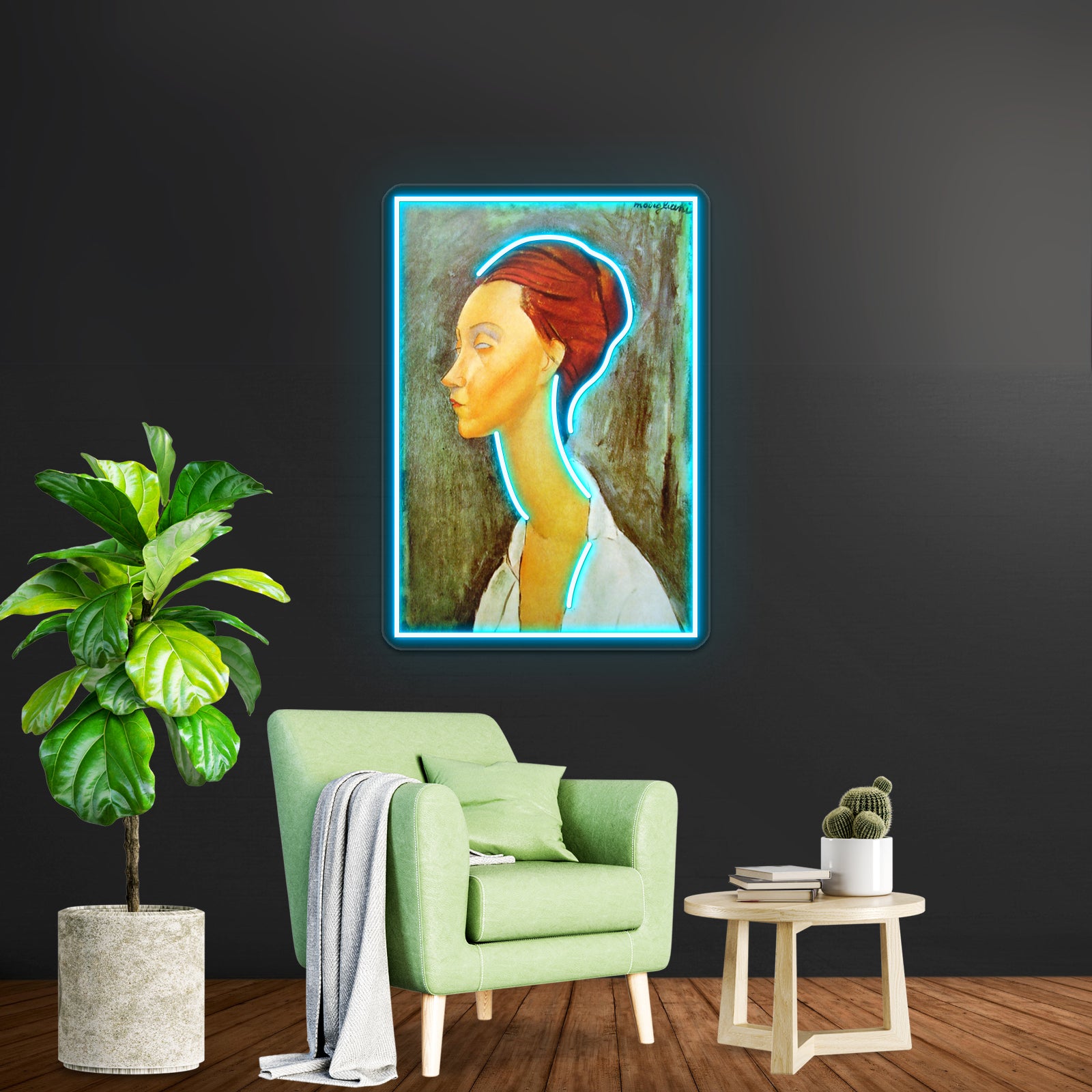 Vintage Amedeo Modigliani Portrait Of Lunia Circa 1920 Fine Art Wall Artwork Neon Signs | Shineneon