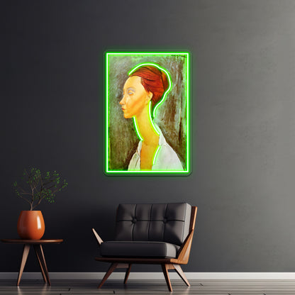 Vintage Amedeo Modigliani Portrait Of Lunia Circa 1920 Fine Art Wall Artwork Neon Signs | Shineneon