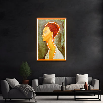 Vintage Amedeo Modigliani Portrait Of Lunia Circa 1920 Fine Art Wall Artwork Neon Signs | Shineneon