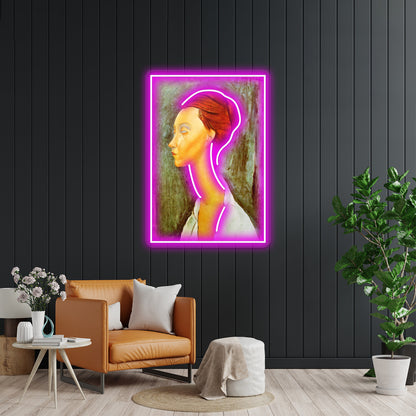 Vintage Amedeo Modigliani Portrait Of Lunia Circa 1920 Fine Art Wall Artwork Neon Signs | Shineneon