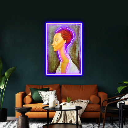 Vintage Amedeo Modigliani Portrait Of Lunia Circa 1920 Fine Art Wall Artwork Neon Signs | Shineneon