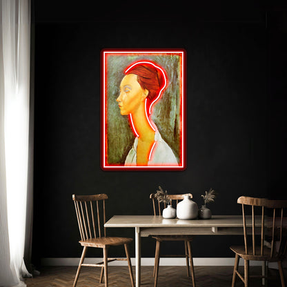 Vintage Amedeo Modigliani Portrait Of Lunia Circa 1920 Fine Art Wall Artwork Neon Signs | Shineneon
