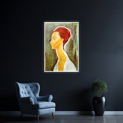 Vintage Amedeo Modigliani Portrait Of Lunia Circa 1920 Fine Art Wall Artwork Neon Signs | Shineneon