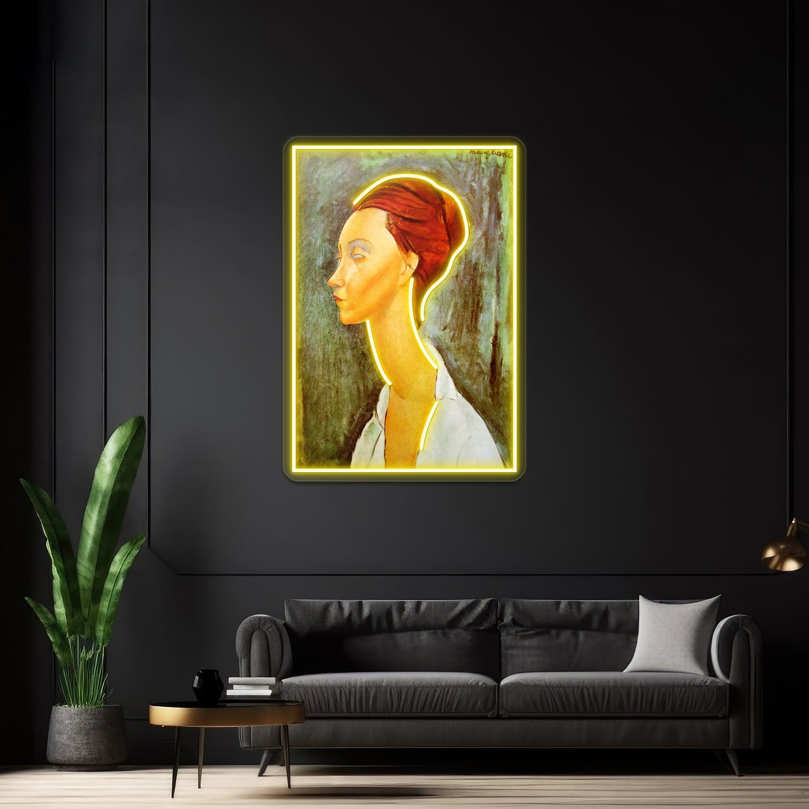 Vintage Amedeo Modigliani Portrait Of Lunia Circa 1920 Fine Art Wall Artwork Neon Signs | Shineneon