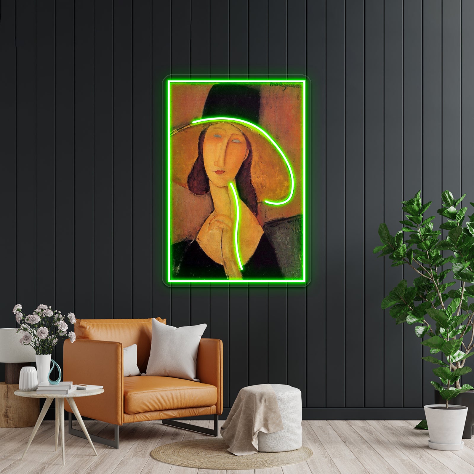 Vintage Amedeo Modigliani Woman With Hat Circa1920 Fine Art Wall Artwork Neon Signs | Shineneon