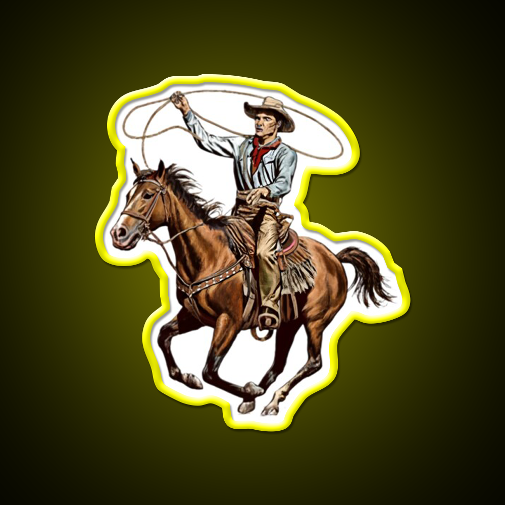 Vintage American Cowboy Whiskey Drink Bar Led Neon Sign Rgb Color