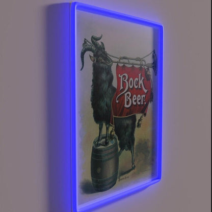 Vintage Art Print Bock Beer Banner Bock Bock Beer Rgb Led Neon Sign - Shineneon