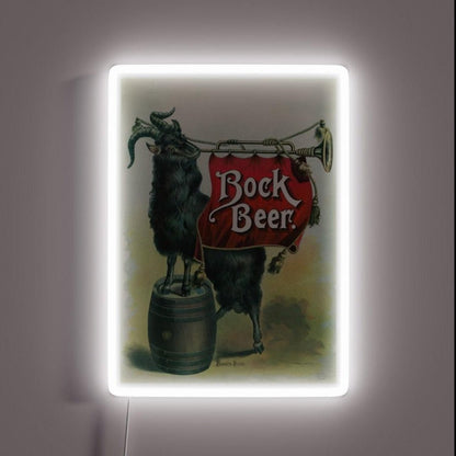 Vintage Art Print Bock Beer Banner Bock Bock Beer Rgb Led Neon Sign - Shineneon