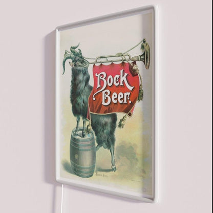 Vintage Art Print Bock Beer Banner Bock Bock Beer Rgb Led Neon Sign - Shineneon