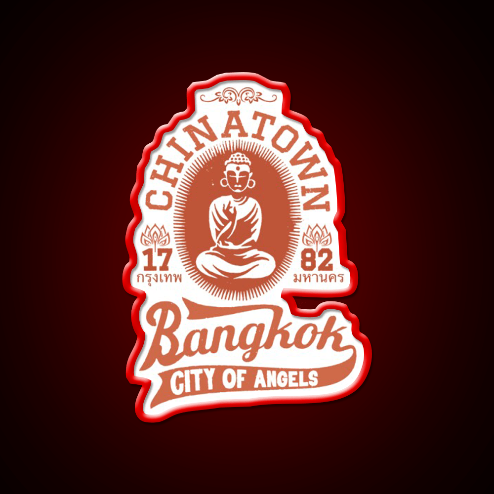 Vintage Bangkok Buddha Logo Asian Cultural Led Neon Sign For Home Rgb Color - Shineneon
