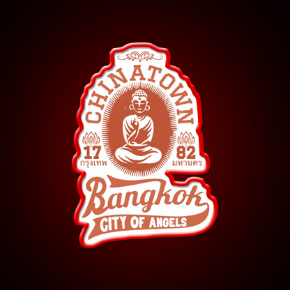 Vintage Bangkok Buddha Logo Asian Cultural Led Neon Sign For Home Rgb Color - Shineneon
