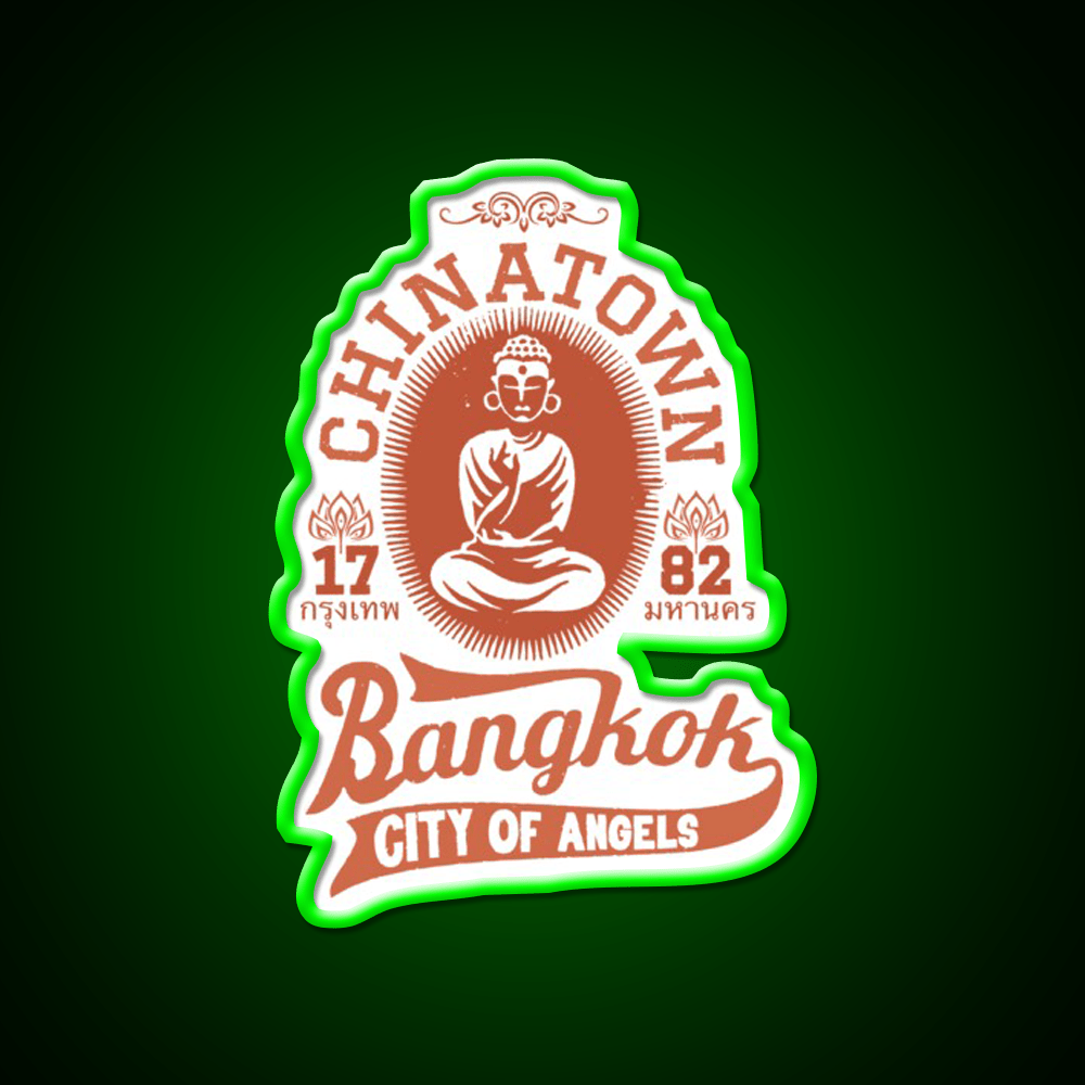 Vintage Bangkok Buddha Logo Asian Cultural Led Neon Sign For Home Rgb Color - Shineneon