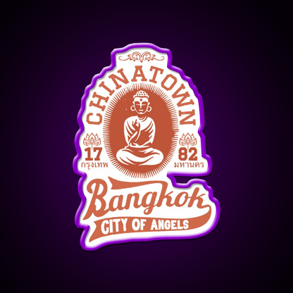 Vintage Bangkok Buddha Logo Asian Cultural Led Neon Sign For Home Rgb Color - Shineneon