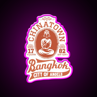 Vintage Bangkok Buddha Logo Asian Cultural Led Neon Sign For Home Rgb Color - Shineneon