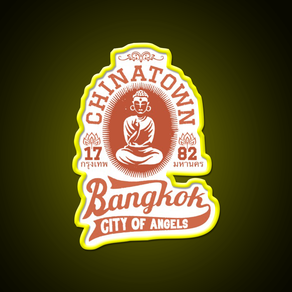 Vintage Bangkok Buddha Logo Asian Cultural Led Neon Sign For Home Rgb Color - Shineneon