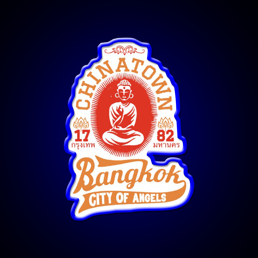 Vintage Bangkok Buddha Logo Asian Cultural Led Neon Sign Wall Art Rgb Color - LED neon sign view 5