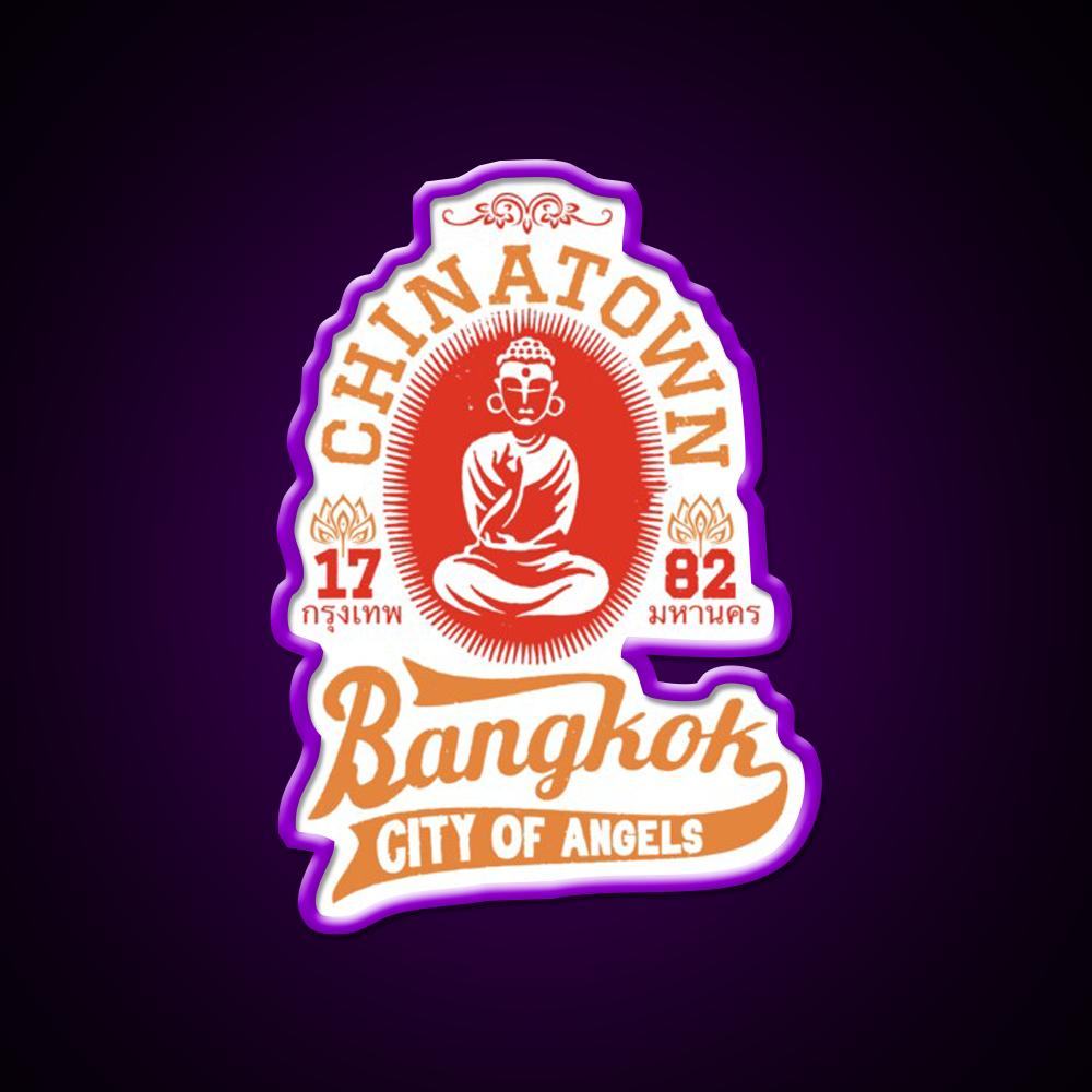 Vintage Bangkok Buddha Logo Asian Cultural Led Neon Sign Wall Art Rgb Color - LED neon sign view 9
