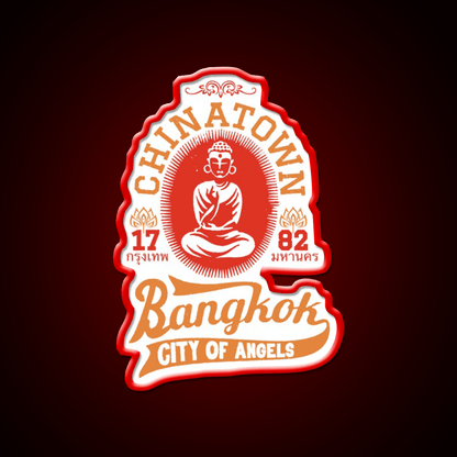 Vintage Bangkok Buddha Logo Asian Cultural Led Neon Sign Wall Art Rgb Color - Shineneon