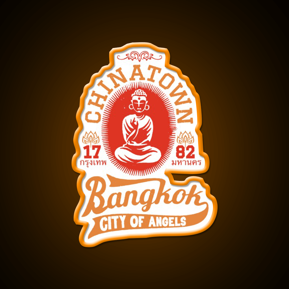 Vintage Bangkok Buddha Logo Asian Cultural Led Neon Sign Wall Art Rgb Color - Shineneon