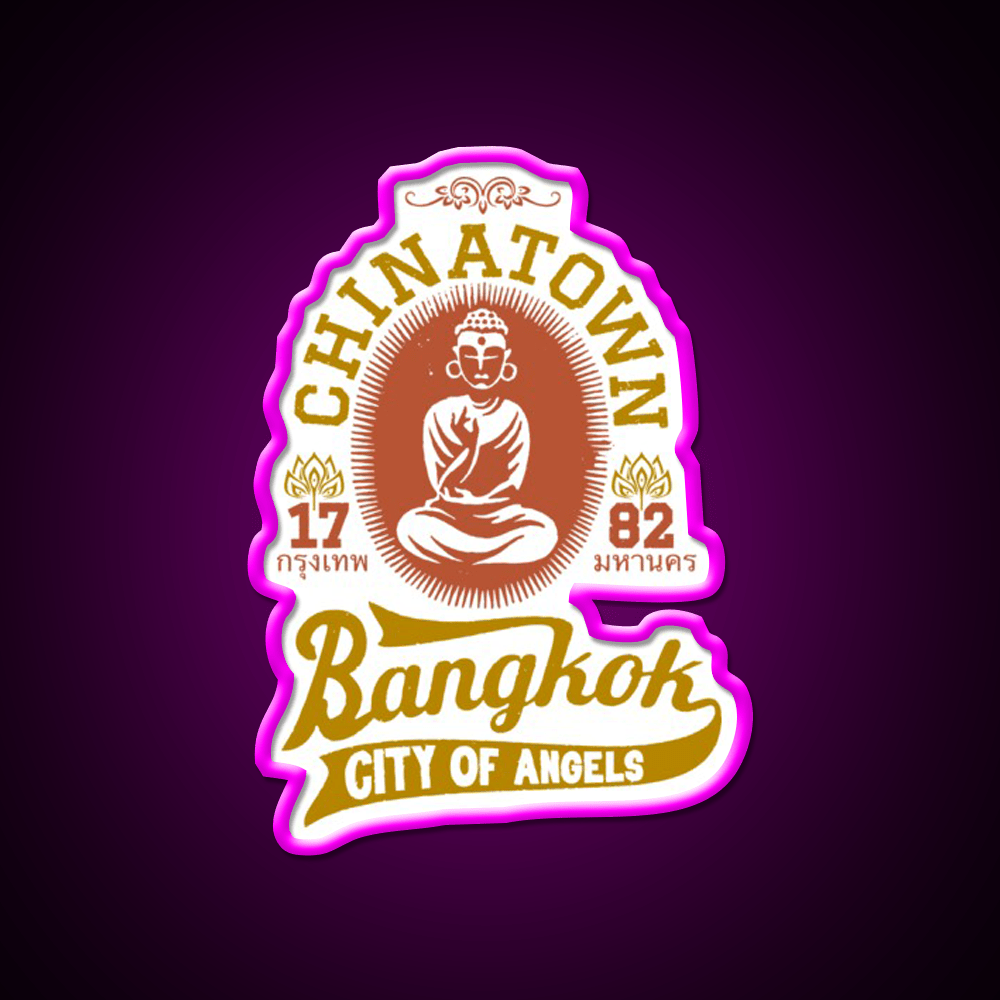 Vintage Bangkok Buddha Logo Asian Cultural Led Neon Sign Wall Decor Rgb Color - Shineneon