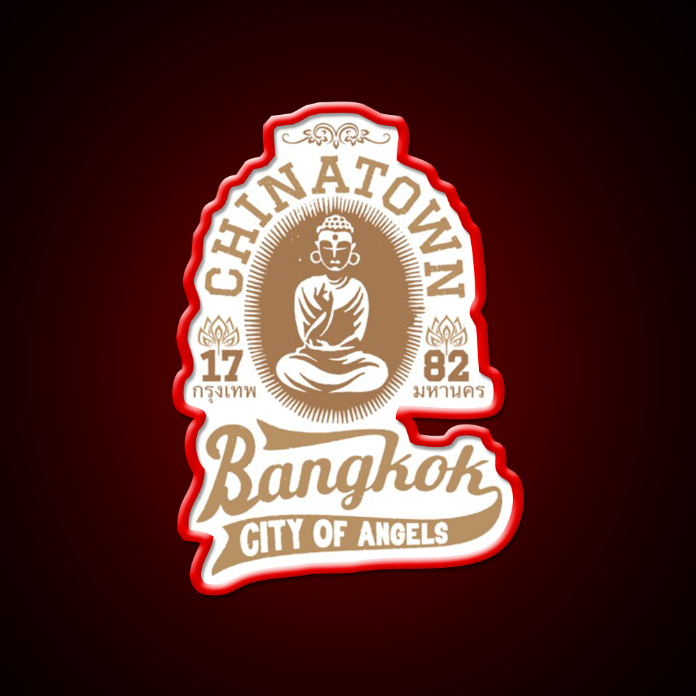 Vintage Bangkok Buddha Logo Retro Thai Asian Cultural Led Neon Sign Rgb Color - LED neon sign view 10