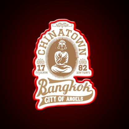 Vintage Bangkok Buddha Logo Retro Thai Asian Cultural Led Neon Sign Rgb Color - LED neon sign view 10