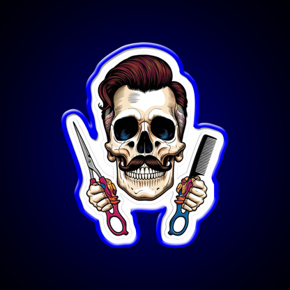 Vintage Barber Skull Pop Art Design Barber Shop Haircut Led Neon Sign - LED neon sign view 5