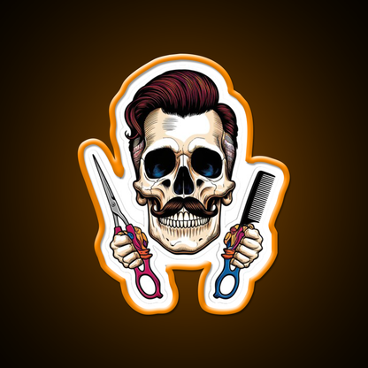Vintage Barber Skull Pop Art Design Barber Shop Haircut Led Neon Sign - LED neon sign view 6
