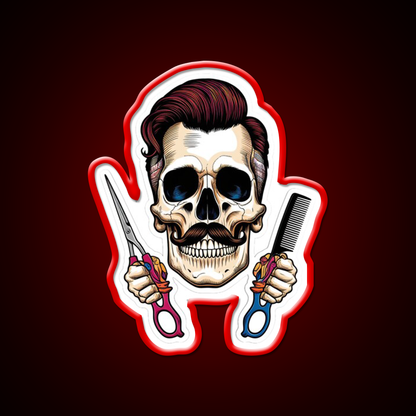 Vintage Barber Skull Pop Art Design Barber Shop Haircut Led Neon Sign - LED neon sign view 10