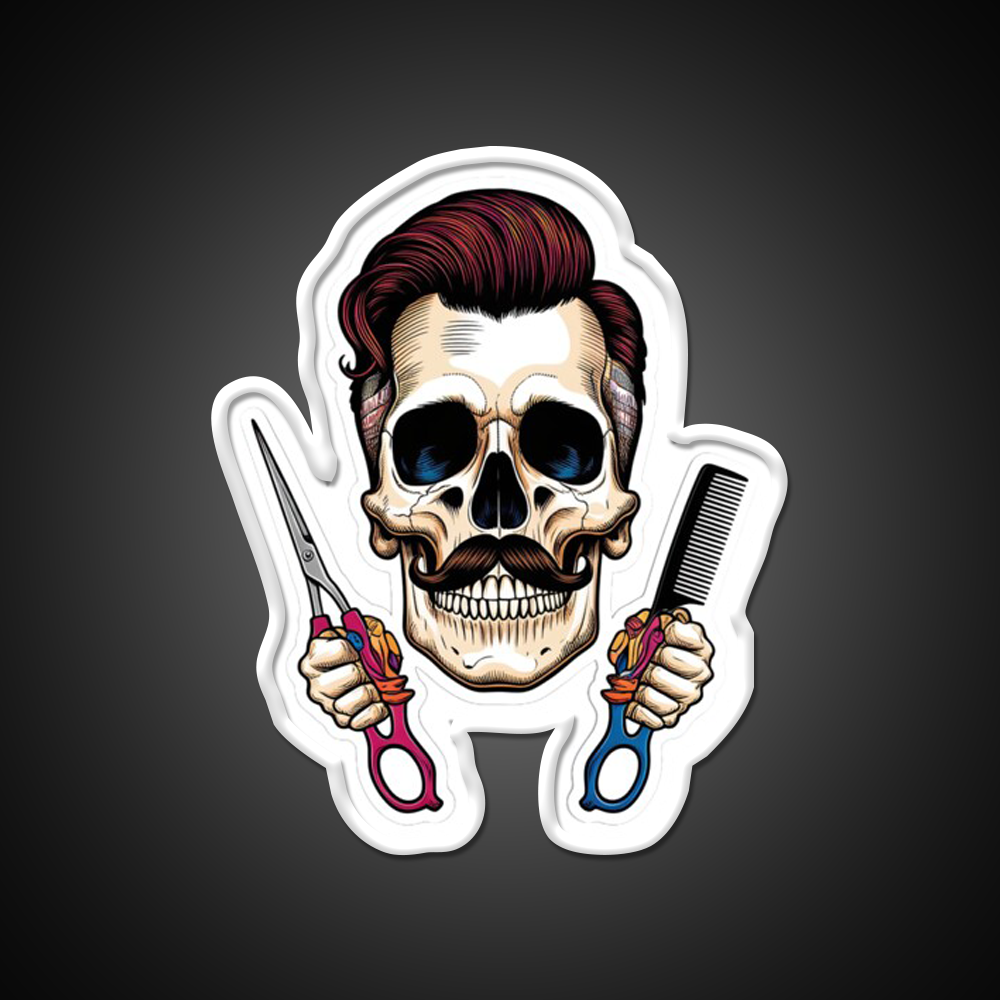 Vintage Barber Skull Pop Art Design Barber Shop Haircut Led Neon Sign - LED neon sign view 11
