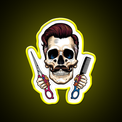 Vintage Barber Skull Pop Art Design Barber Shop Haircut Led Neon Sign - LED neon sign view 7