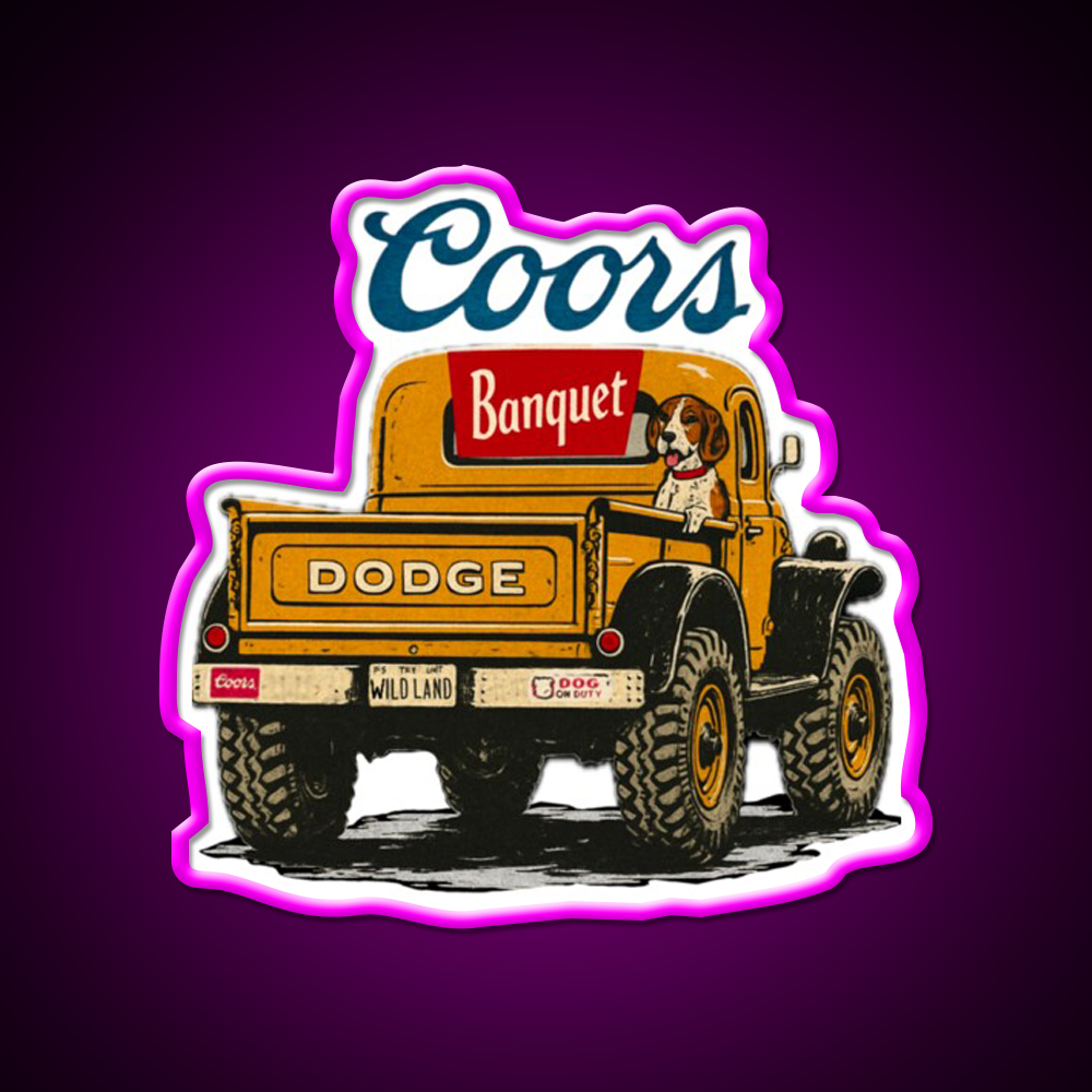 Vintage Beer Truck Beer Bar Decor Led Neon Sign Business Neon Sign Rgb Color - Neon sign mounted on wall in room