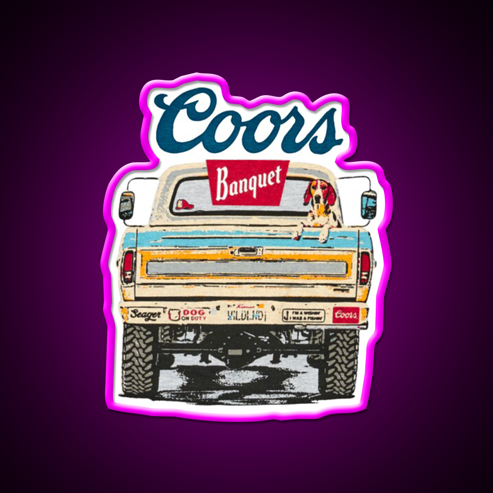 Vintage Beer Truck Beer Bar Decor Led Neon Sign Rgb Color - Neon sign mounted on wall in room