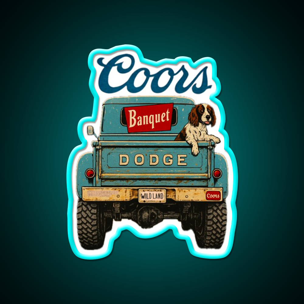 Vintage Beer Truck Beer Bar Decor Led Neon Sign Wall Decor Rgb Color - Size and dimension reference