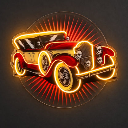 Vintage Black Gold Car LED Neon Sign - Shineneon
