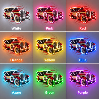 Vintage Black Gold Car LED Neon Sign - Shineneon