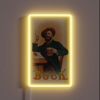 Vintage Bock Beer Poster Bock Beer 1894 Rgb Led Neon Sign - Shineneon