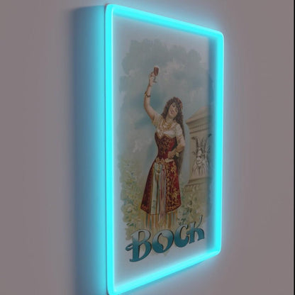 Vintage Bock Beer Poster Bock Miranda No Jerome Rgb Led Neon Sign - Shineneon