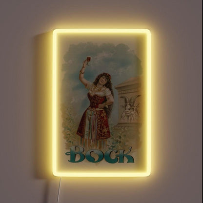 Vintage Bock Beer Poster Bock Miranda No Jerome Rgb Led Neon Sign - Shineneon
