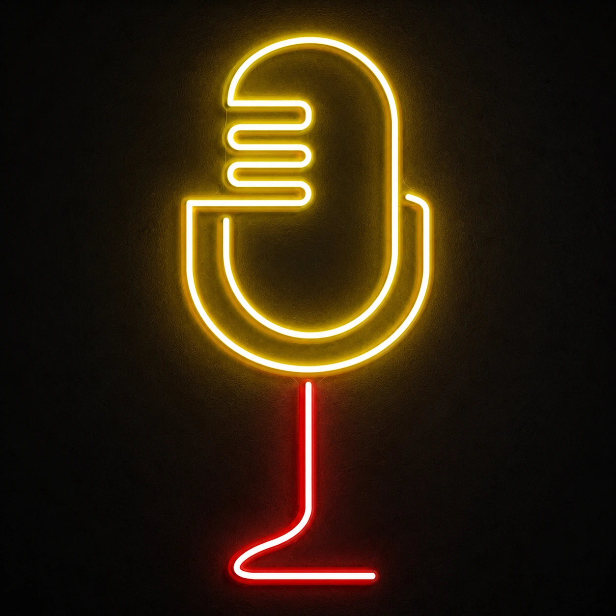 Vintage Broadcast Microphone Stand LED Neon Sign main product image