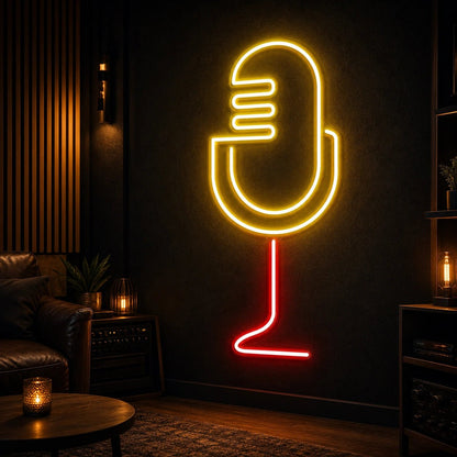 Vintage Broadcast Microphone Stand LED Neon Sign - Shineneon