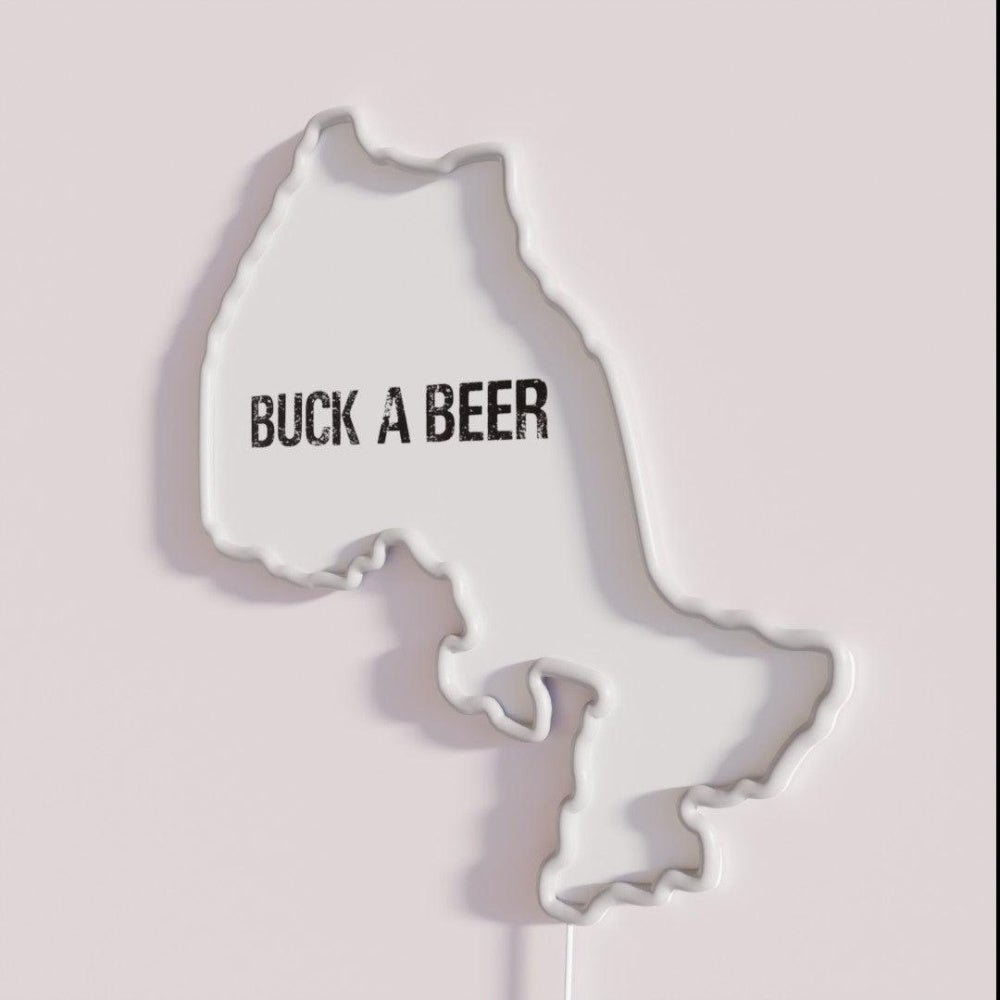 Vintage Buck A Beer Ontartio Canada Map Beer Rgb Led Neon Sign - Shineneon
