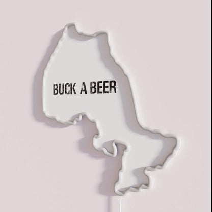 Vintage Buck A Beer Ontartio Canada Map Beer Rgb Led Neon Sign - Shineneon
