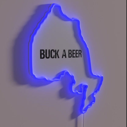 Vintage Buck A Beer Ontartio Canada Map Beer Rgb Led Neon Sign - Shineneon